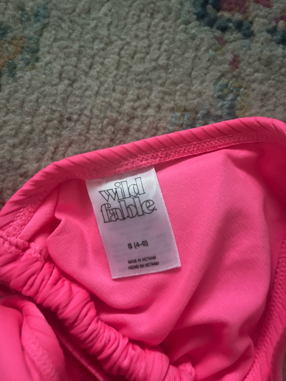 wild fable Neon Pink Ribbed String Bikini Set - Picture 3 of 3